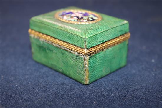 A late 18th century Continental shagreen snuff box 2.25in.